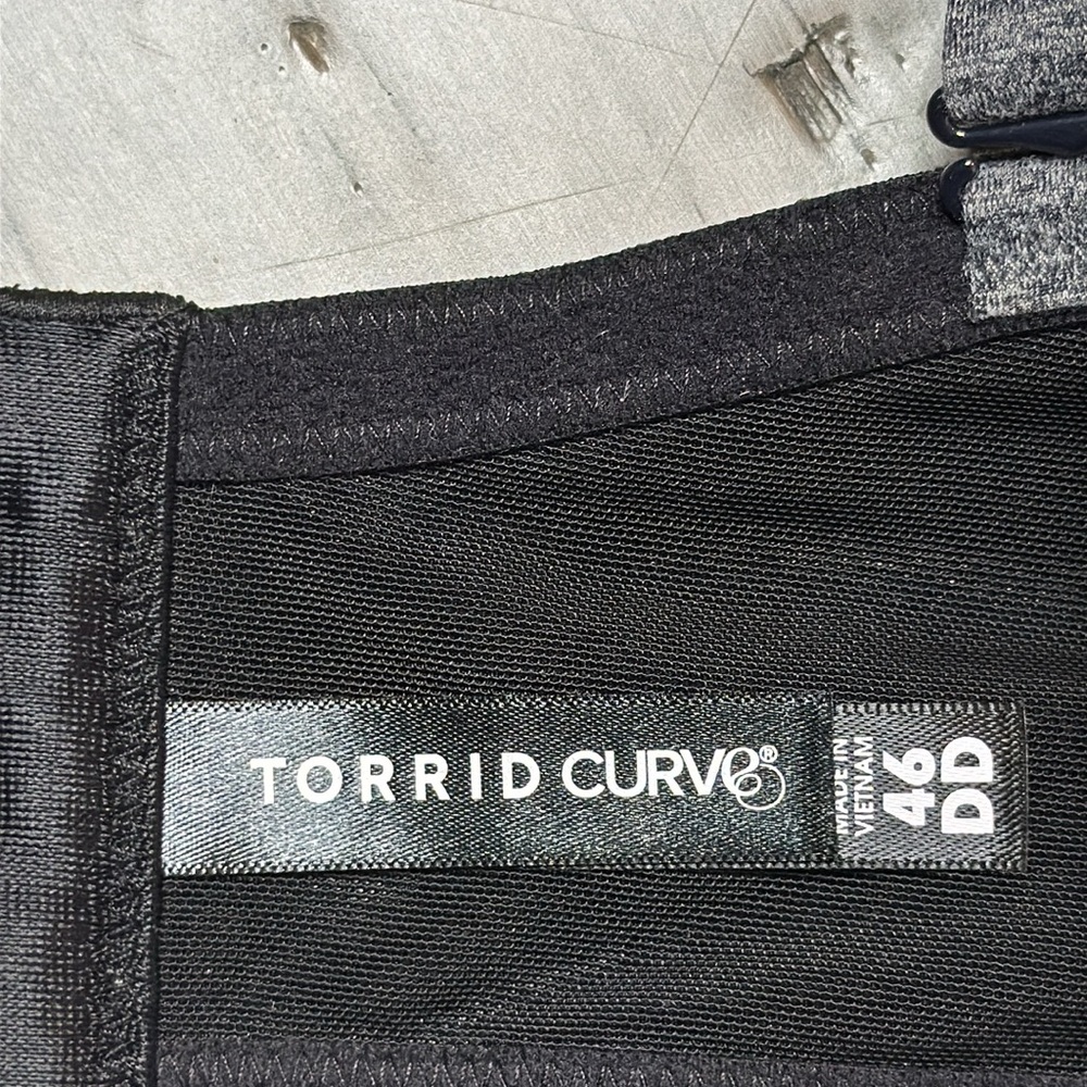 TORRID CURVE XO PUSH UP PLUNGE BRA 46DD CHARCOAL LACE UP SEXY SUPPORT **NWT** - Picture 8 of 10